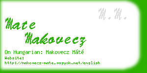 mate makovecz business card